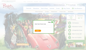 Busch Gardens Williamsburg HP Enter Promo Code