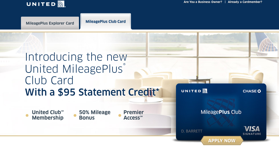 United MileagePlus Club card