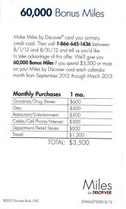 Discover Card 60000 Mile Offer Rear
