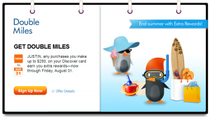 Discover Card Double Miles Aug 2012-2