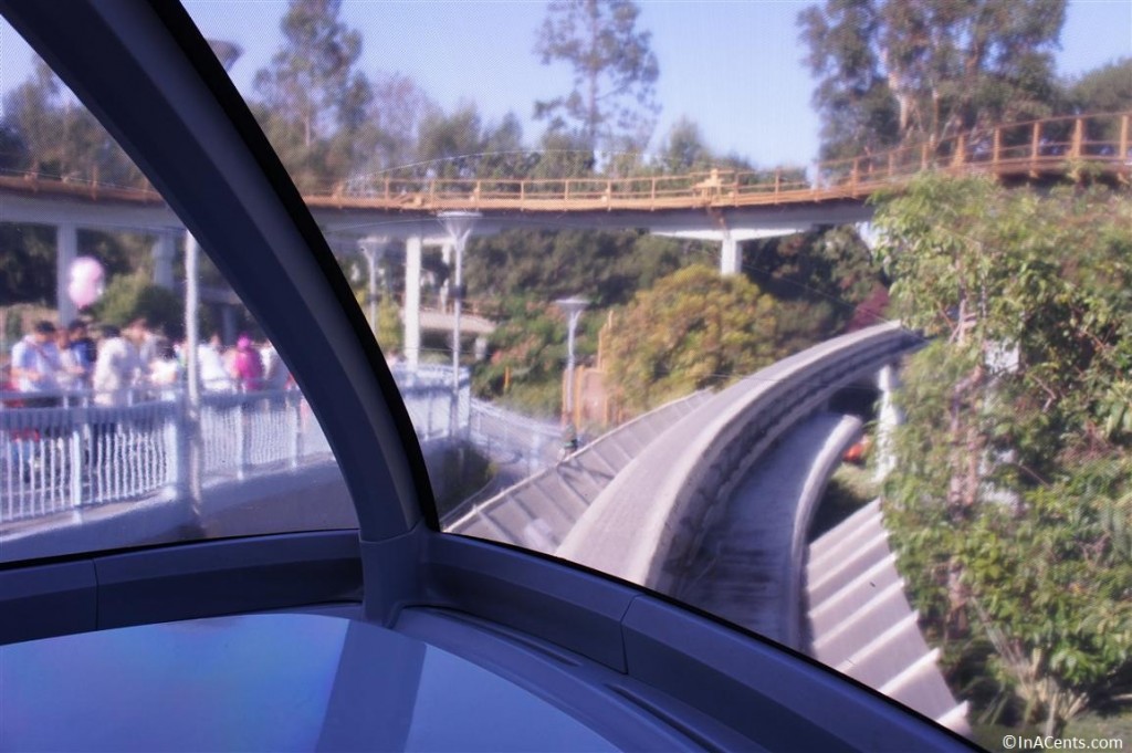 120610 Disneyland Mandy Blue Monorail View from Front