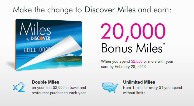 Discover Conversion to 20,000 Miles