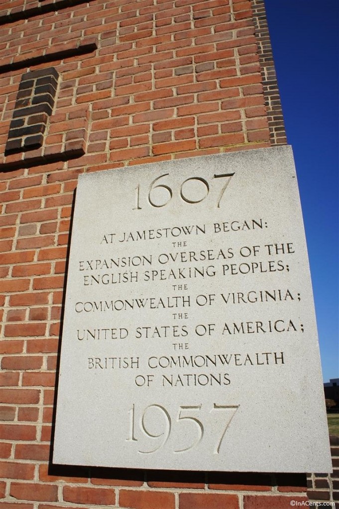 121123 Jamestown Settlement Tower Plaque