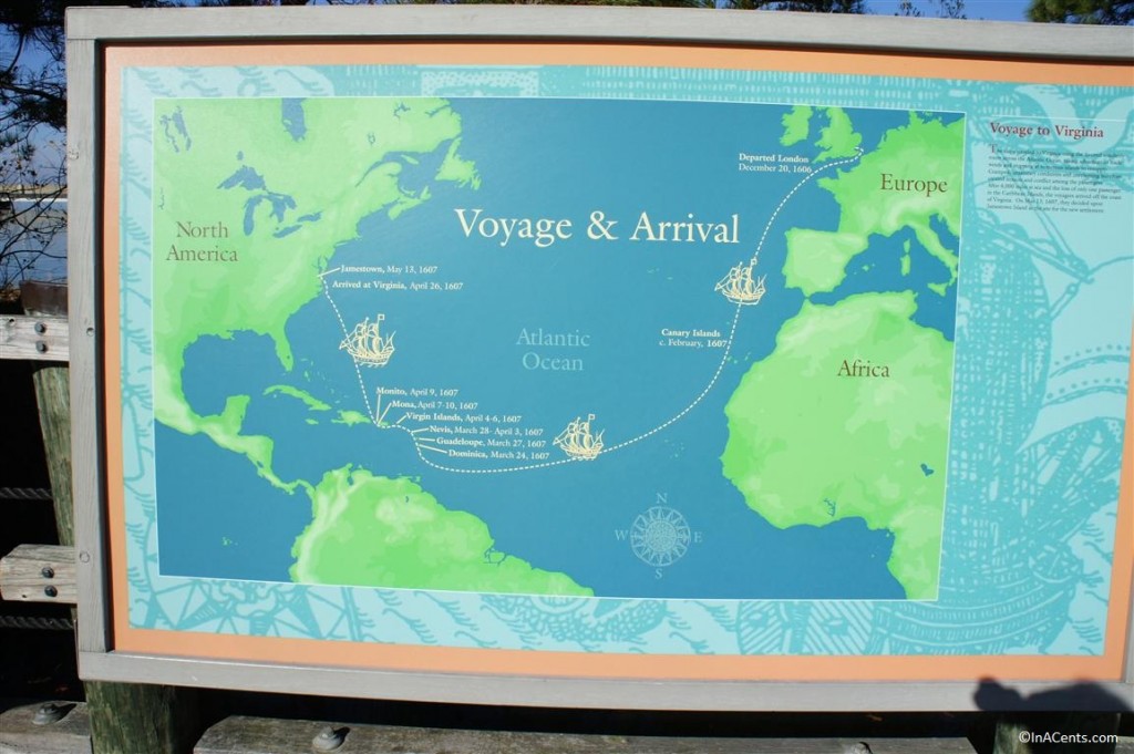 121123 Jamestown Settlement Voyage Map