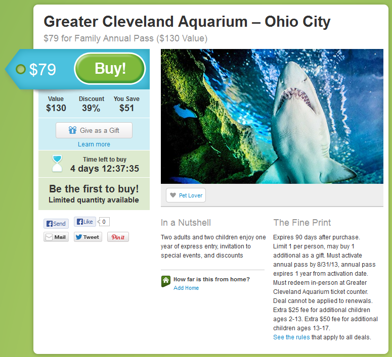 Greater Cleveland Aquarium Discount Family Annual Pass