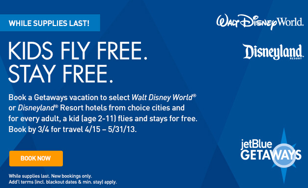 JetBlue Kids Fly Free, Stay Free Square