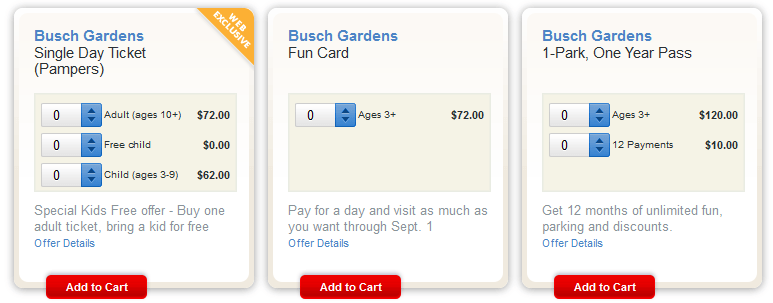 Pampers 2017 Busch Gardens Ticket Options