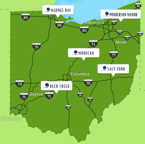 Map Of Ohio State Parks With Cabins